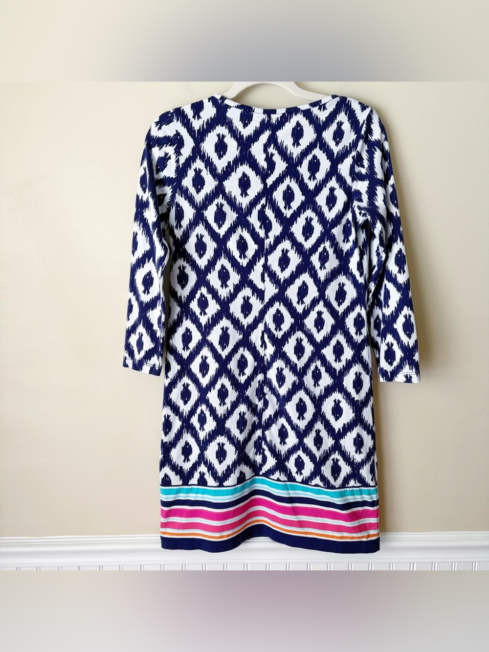 Lilly Pulitzer | Beacon Mini Dress Little Fish Chase Bomber Blue Pima Cotton S - Picture 6 of 7